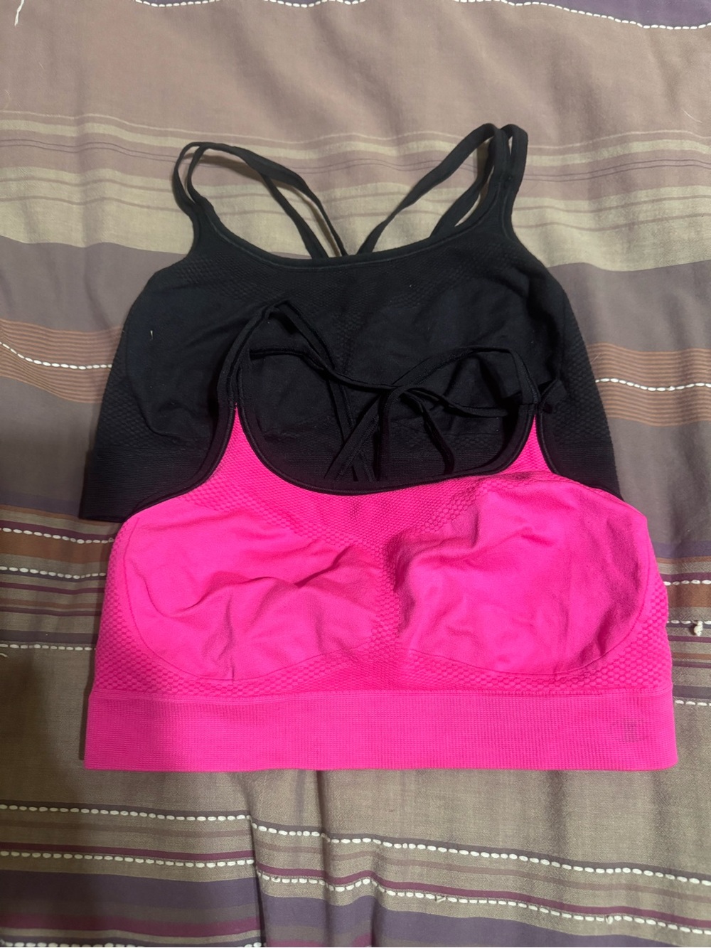 Champion Women’s Seamless Sports Bras - Black & Hot Pink